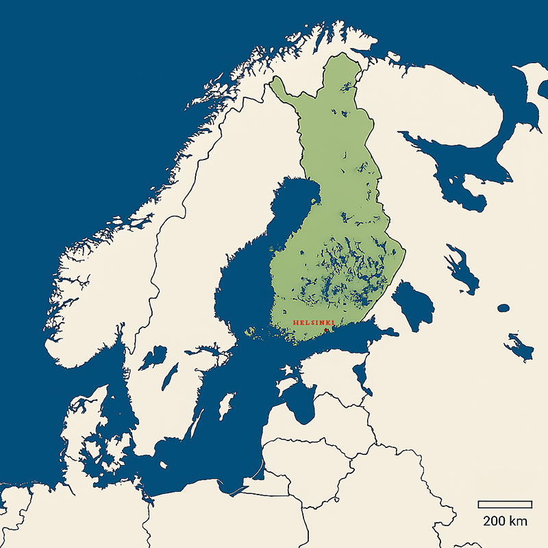 Zemljevid Finske